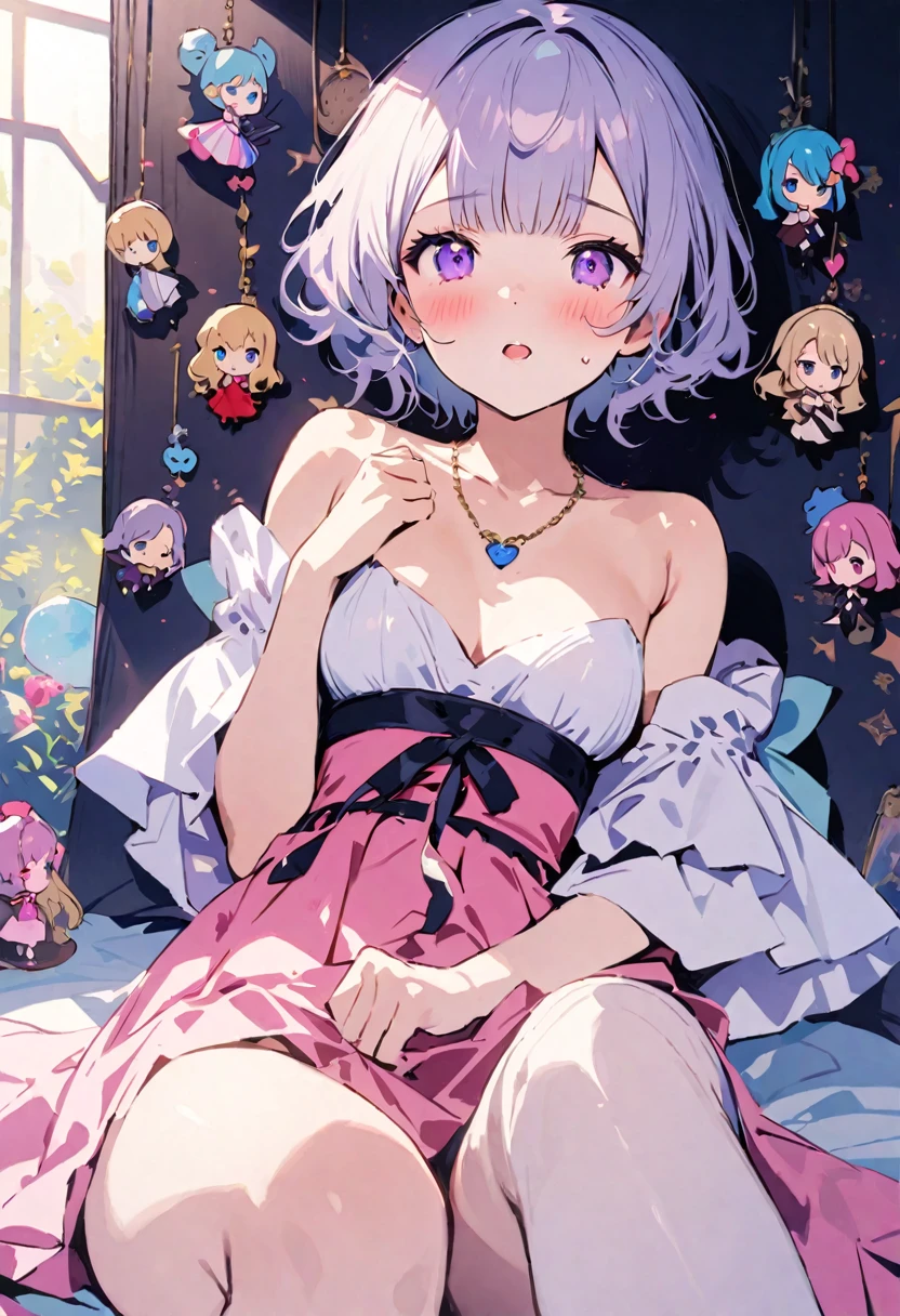 masterpiece, Highest quality, Illustration of the novel, High resolution, 18+ Adult content, Sensual, Intimate, Emotional, Passionate, romantic, sweet, Adorable, Innocent, Pure, charmな, charmな, charm, mysterious, charmな, charmな, Immersive, charmな, dream-like, Surreal, Imaginative, Whimsical, Artistic, Avant-garde, timeless, elegant, Sophisticated, chic, Sophisticated, Personality, original, ((pretty girl'sMimic Chest:1.3))、smile