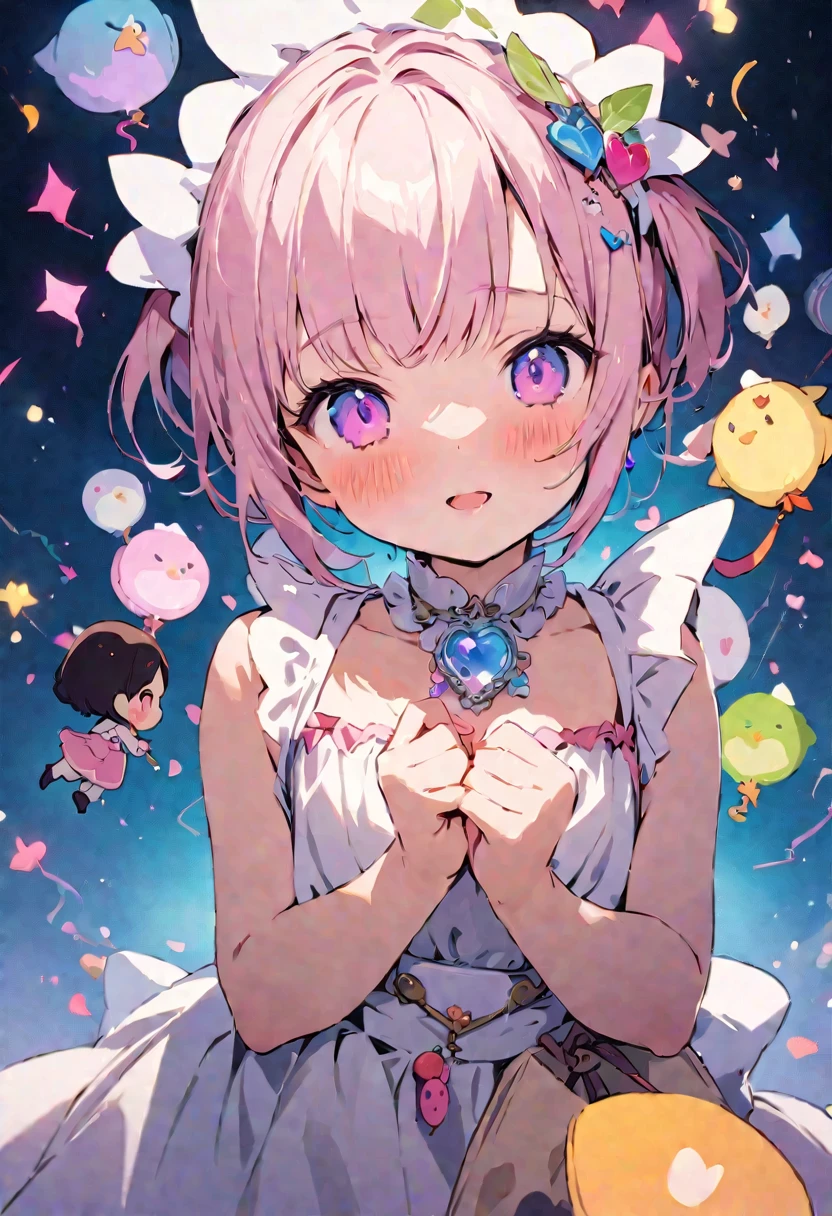 masterpiece, Highest quality, Illustration of the novel, High resolution, 18+ Adult content, Sensual, Intimate, Emotional, Passionate, romantic, sweet, Adorable, Innocent, Pure, Charmな, Charmな, Charm, mysterious, Charmな, Charmな, Immersive, Charmな, dream-like, Surreal, Imaginative, Whimsical, Artistic, Avant-garde, timeless, elegant, Sophisticated, chic, Sophisticated, personality, original, (('s mimic chest:1.3))、smile
