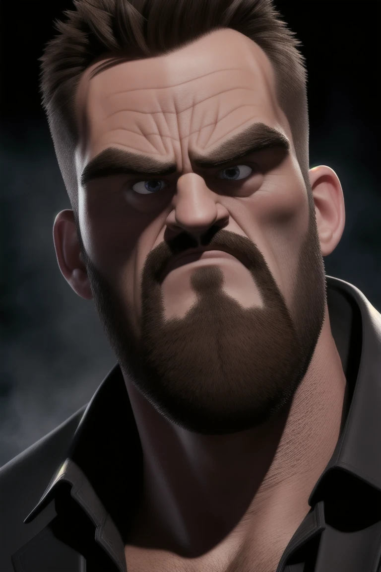 smol_face，A highly detailed, photorealistic portrait of an angry, upset male face with strong features, scowling expression, (gigachad:1.2), high resolution, 8k, (best quality:1.2), (realistic:1.2), (ultra-detailed:1.2), sharp focus, cinematic lighting, chiseled jawline, piercing eyes, prominent nose, full lips, rugged skin texture, moody color grading, dramatic shadows, powerful presence