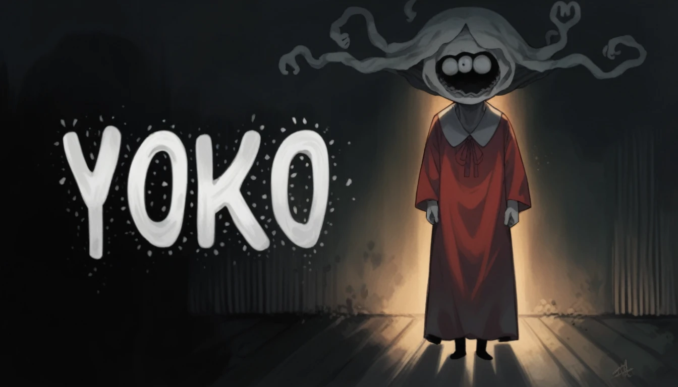 a woman in a red dress standing in front of a gate, yokai, horror ”, horror”, miko, inspired by Ayako Rokkaku, pro, horror film, japanese horror, japanese horror movie footage, asarotos oiko, folk horror, [ theatrical ], Rococo, from horror movies, nothing, horror movie, shojo, hiro