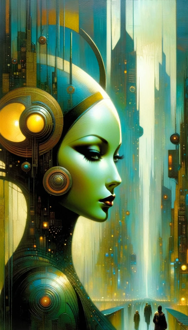 cyborg, art inspired by Bill Sienkiewicz and dave mckean
