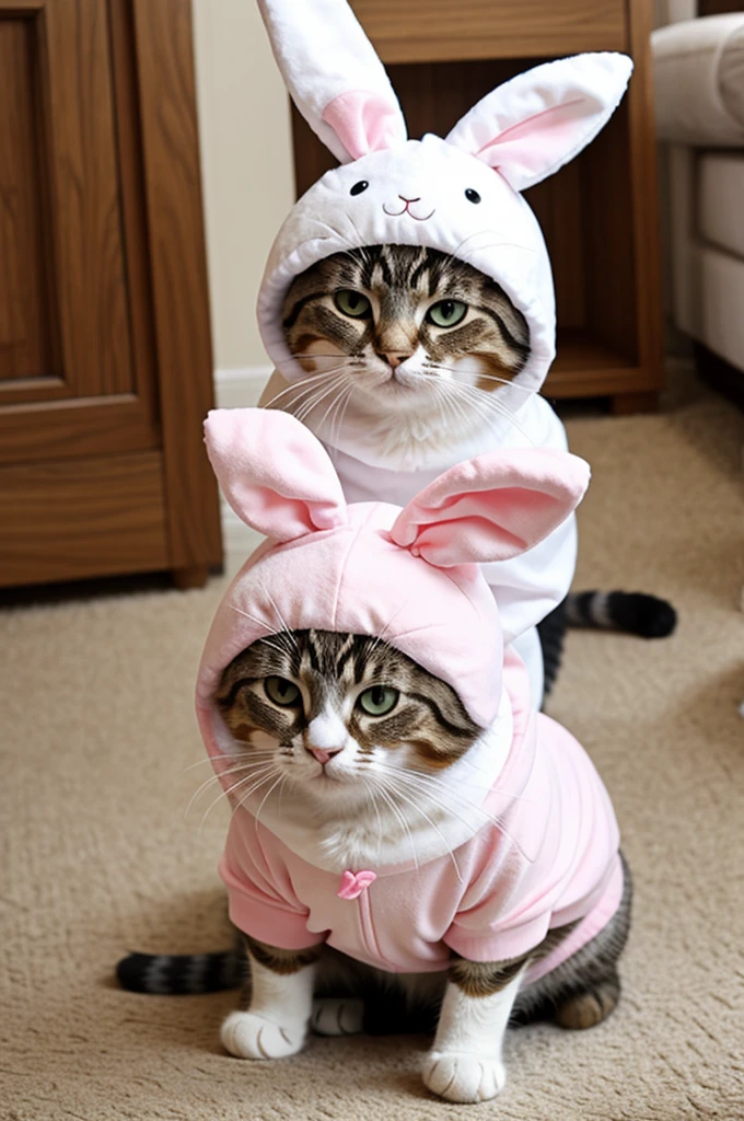 Cute cat wearing a bunny costume