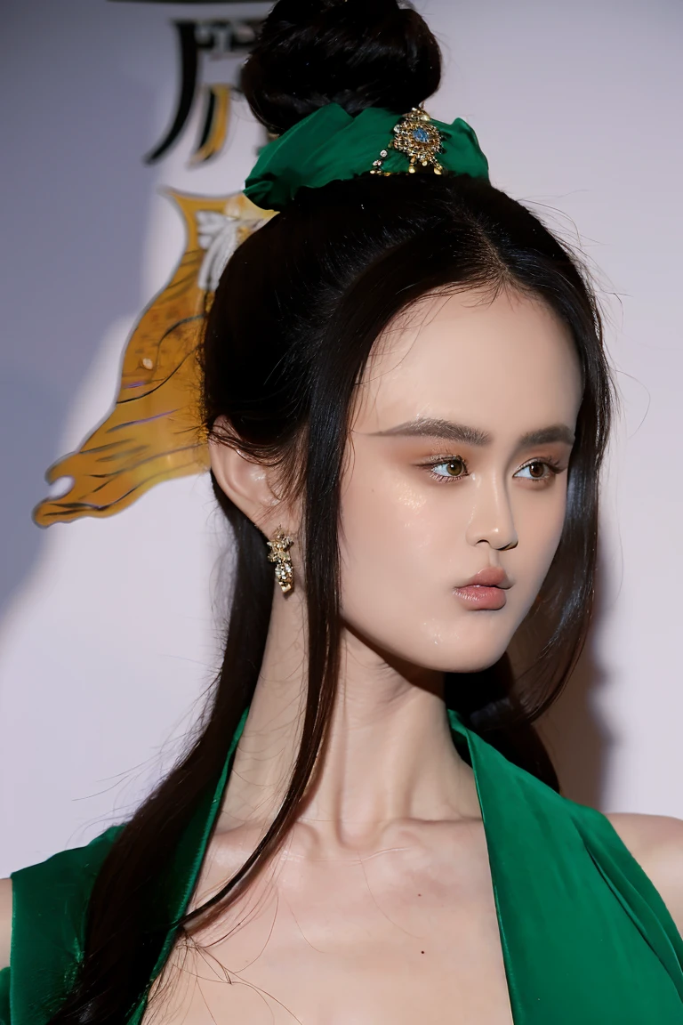 smol_face person,(masterpiece, best quality:1.2), solo,elegant girl, striking pose, exquisite detailed features, piercing eyes, sharp nose, sensual lips, ornate clothing, symmetrical composition, cinematic lighting, dramatic chiaroscuro, rich color palette, high contrast, digital art, photorealistic,xianxia,anatomical correct:2,green,blue,yellow,