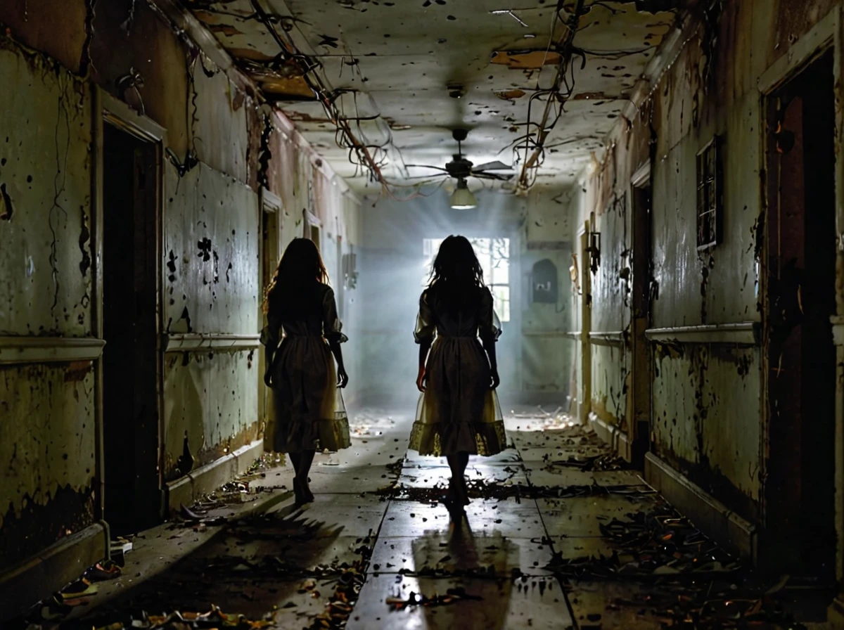 a angry woman,A shadowy figure moves silently through the labyrinthine corridors of an abandoned insane asylum, their footsteps echoing through the empty halls as they hunt for the truth behind the institution's dark secrets.,Island of the Dolls Mexico,Enveloping Fog Lights