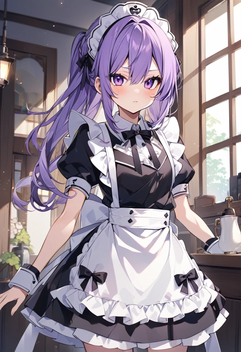 Keito。Purple Eyes。Maid clothes