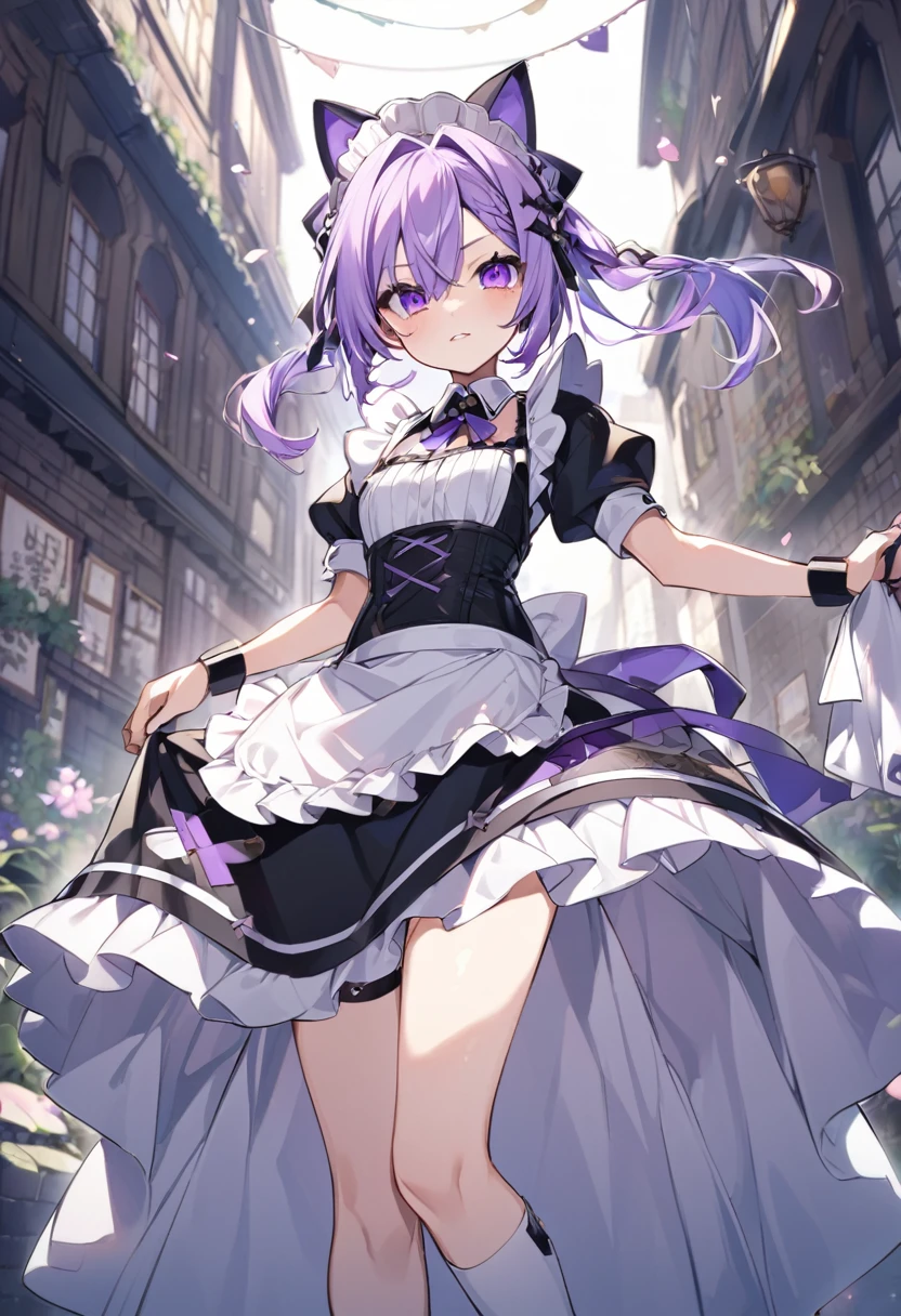 Keito。Purple Eyes。Maid clothes