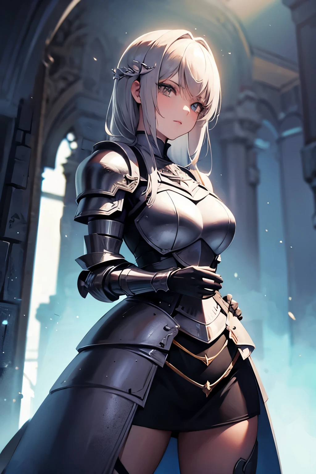 Beautiful girl knight in armor