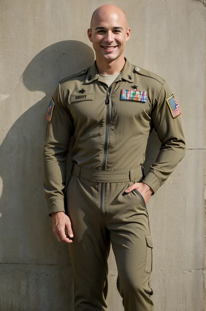 Hyperrealistic art photo of typerson a man, curly hair, wearing a military outfit, at a bathroom, looking at viewer, <lora:ty_xl:.9> . Extremely high-resolution details, photographic, realism pushed to extreme, fine texture, incredibly lifelike