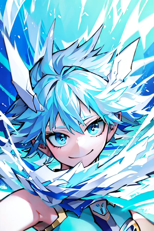 masterpiece　Ultra-clear　Ultra delicate　Light blue hair　Bright smile　juvenile