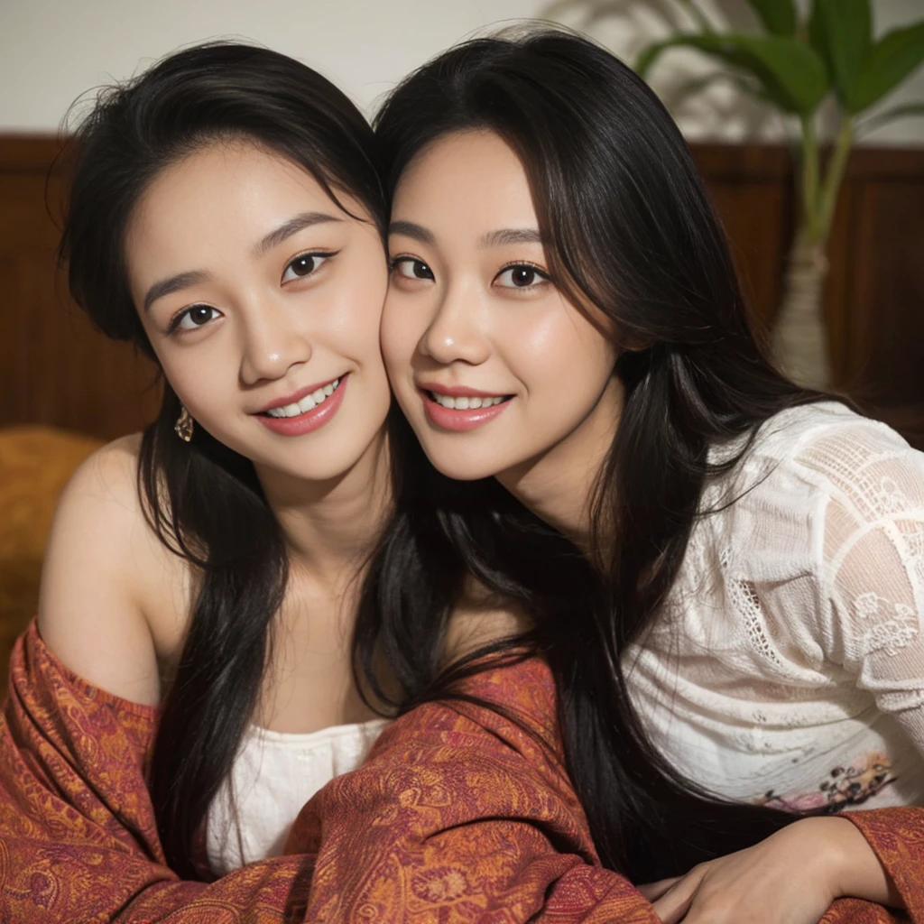 a fashion model，18yr old， [[[[climaxing]]], [[[[climaxing]]]], [[[[rapeseed]]]], [[[[bshoulders]]]], perfect  eyes, Perfect iris，perfect lips，perfect teeth，Perfect Skin，with fair skin，HighDynamicRange，Movie Girl，(delicated face)，(Highly defined faces)，（Raised sexy），((facial closeups))，(Enchanted smile)，(White openwork lace underwear)，In the background is the bedroom，Pretend to sleep，green trees outside the window，fresh flowers，4K Ultra HD, 超高分辨率, (realistically: 1.4), Best quality at best，tmasterpiece，（pastel colour：1.2）