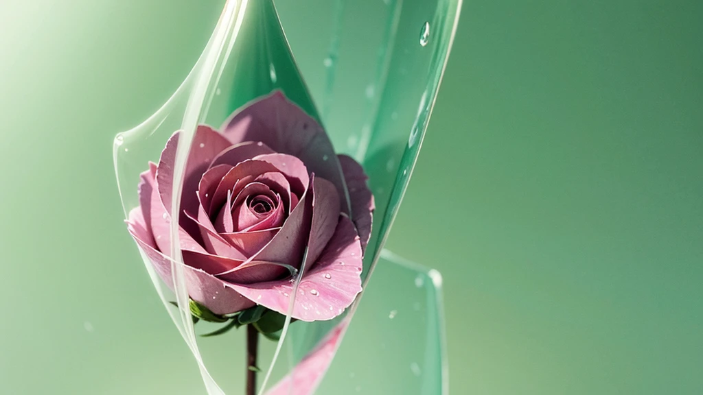 /imagine prompt: Pink rose, A vibrant pink rose in full bloom with dew drops on its petals, set in a lush green garden with other flowers in the background as wallpaper background illustration-Generative AI, crisp and precise green lines intertwining like modern architecture, clean and sleek with varying shades of green from mint to forest, minimalistic and futuristic, evokes feelings of innovation and growth, Illustration, digital illustration with Adobe Illustrator