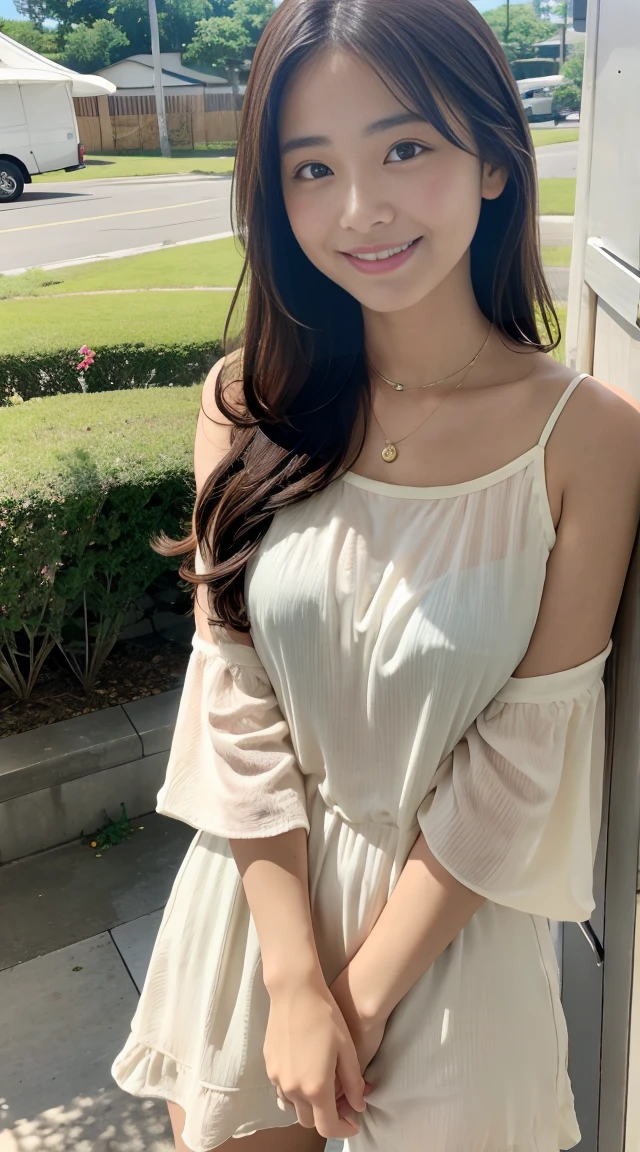smile、piece、2 people、Summer clothes