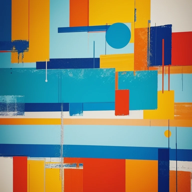 Dreaming of an abstract work of art, summery colours, abstract design for a restaurant,