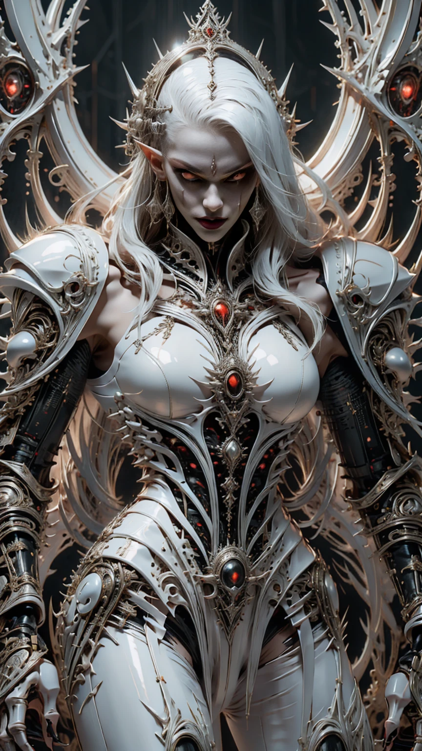 (masterpiece:1.1), (best quality:1.1), (ornate:1.1), BREAK, (horror:1.0), (esoteric:1.1), (solo:1.4), (dynamic angle:1.0), (cowboy shot:1.0), (woman:1.1),(very muscular bodybuilder girl:1.25), (huge upper body:1.25), (narrow hips:1.0), long hair, (gothic intricate vampiric armor:1.25), ((full body front view)), (gauntlets:1.0), (shoulder armor:1.1), ((tarot style frame:1.25)), (glowing red eyes:1.25)
