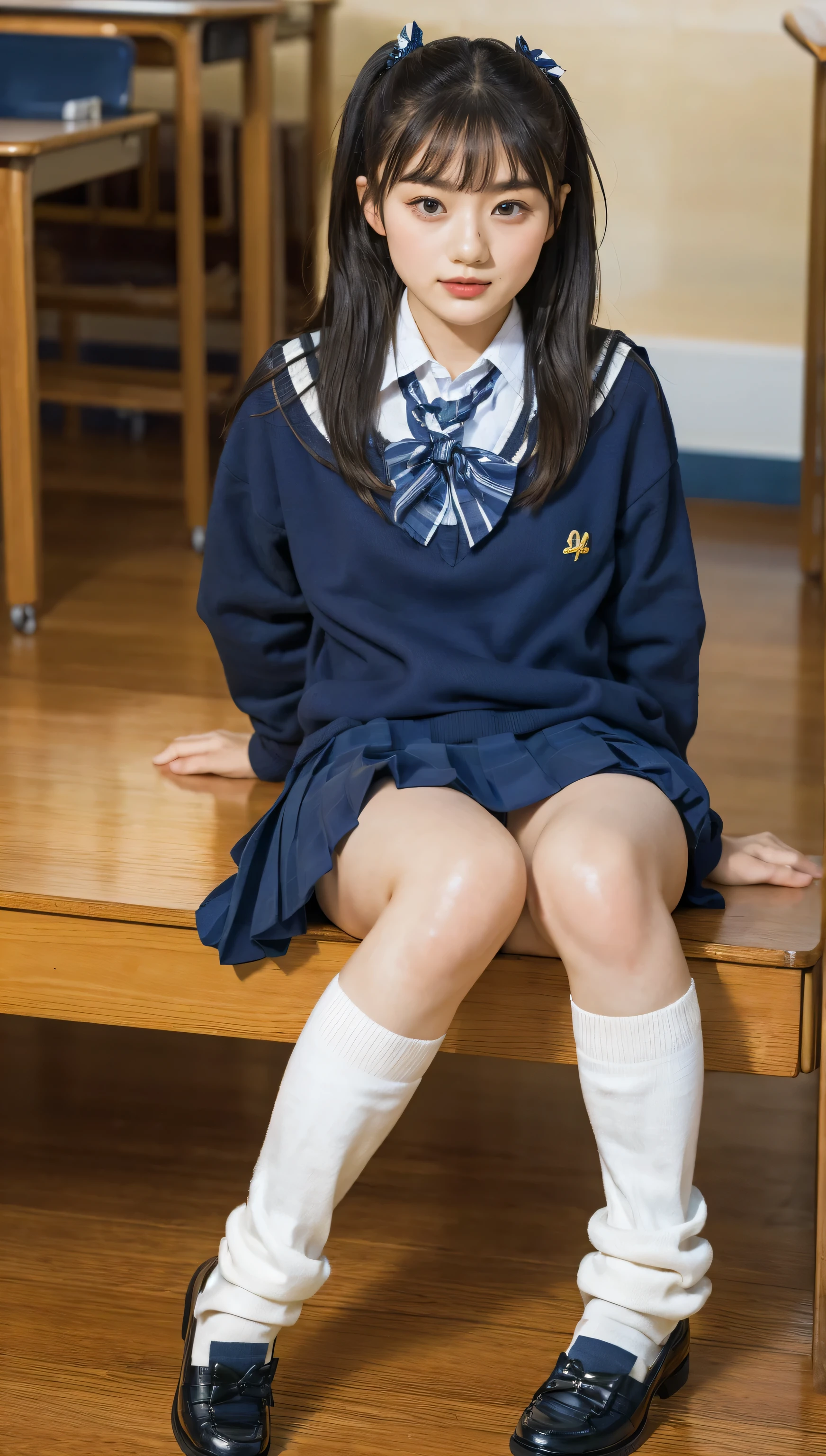 (photorealistic:1.4), best quality, masterpiece, raw 32k photo, (extremely detailed japanese beautiful girl), (extremely detailed eyes:1.2),(), (lolita),(14 years ace:1.2), ultra-detailed, ultra high res, amazing, BREAK,sitting,
(school uniform:1.5),detailed school girl, (disneyland:1.3), beautiful detailed girl, bangs, cute face, miniskirt,((baggysocks))