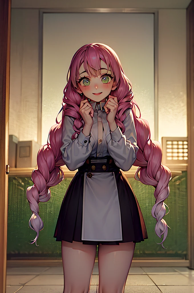 masterpiece, best quality, ultra-detailed, Potrait of beautiful MitsuruDS, solo, demon_slayer_uniform, smile, looking_at_viewer, blush, closed_mouth, portrait, volumetric lighting, best quality, masterpiece, intricate details, tonemapping, sharp focus, hyper detailed, trending on Artstation, naked,hot spring,thick thighs,20 yr old girl,