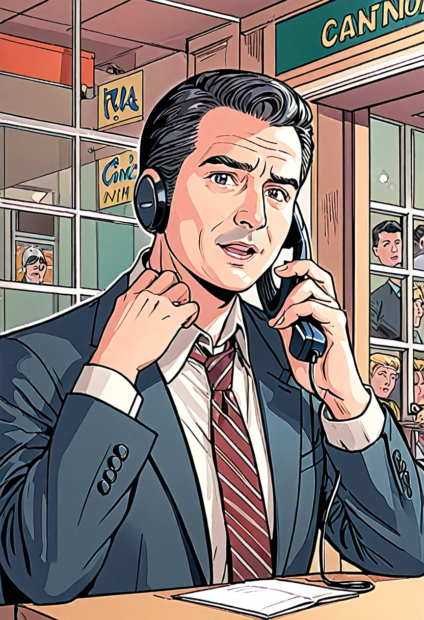 Comic where a man talks on the phone