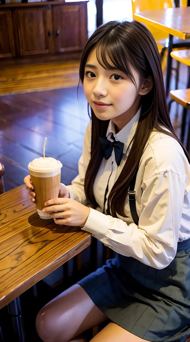 Cafe、high school girl、2people