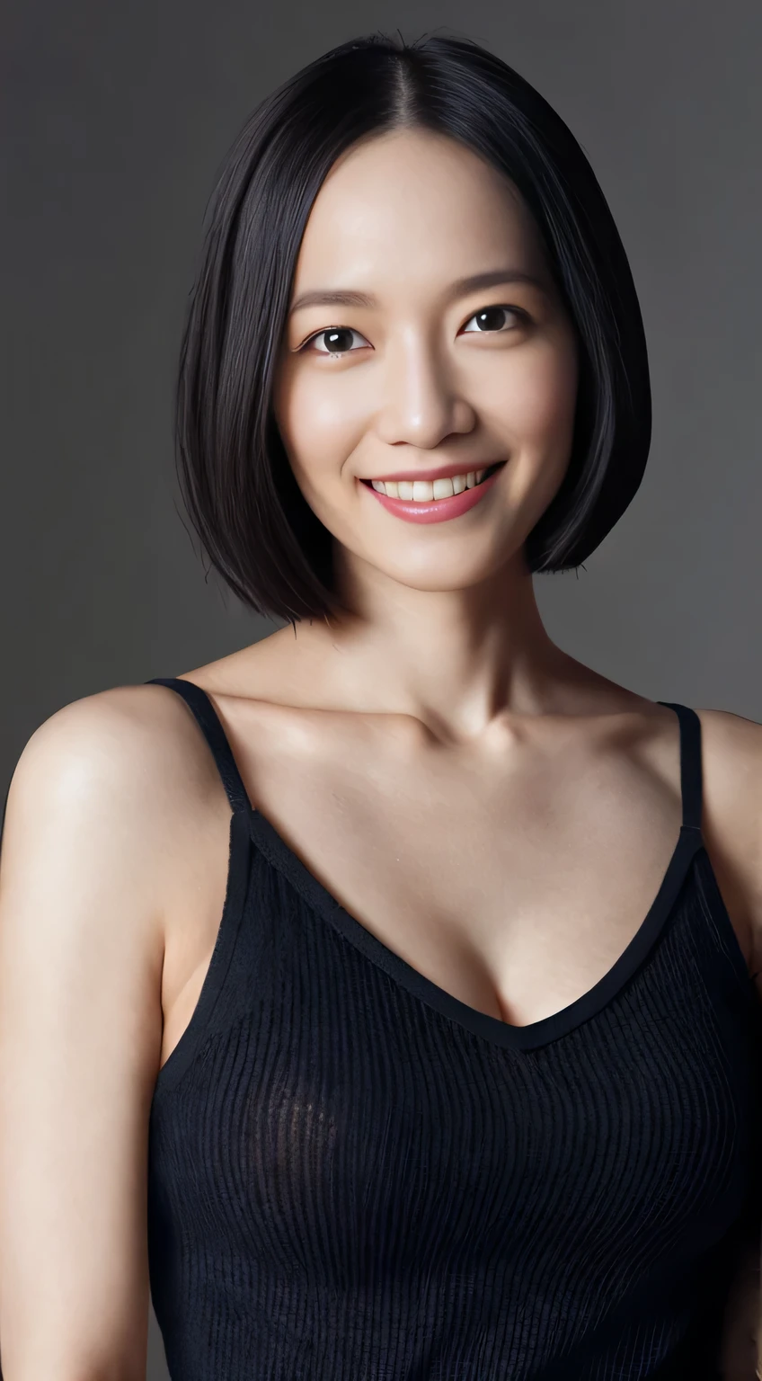 8K images like、Highest quality、masterpiece、Realistic、Realistic、Realistic、Ultra-high resolution、Ray Tracing、Virgin Killer Sweater、Short Hair、45 years old、Bright smile
