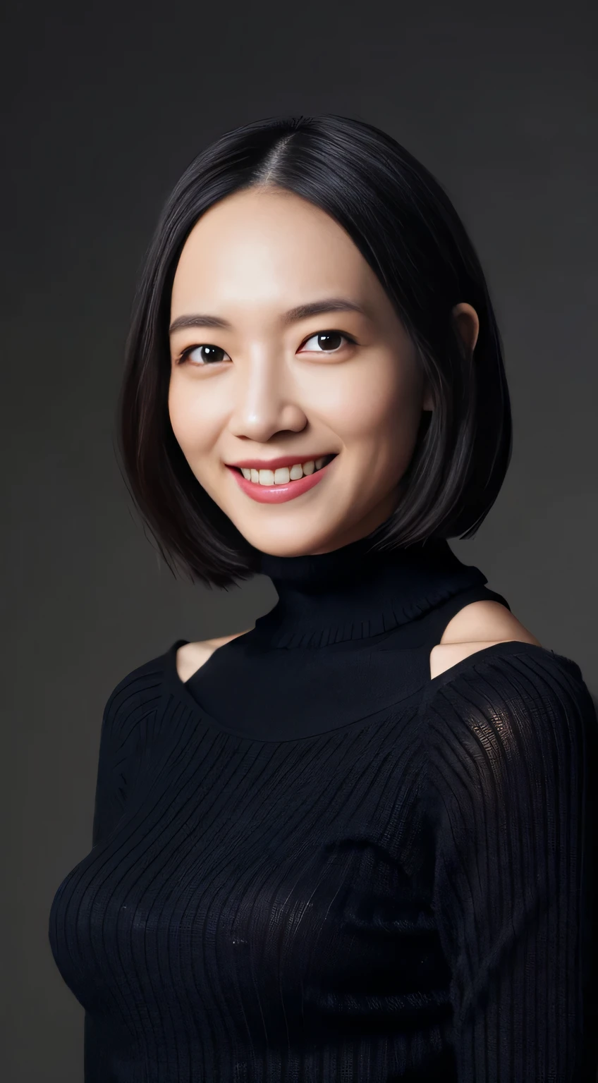 8K images like、Highest quality、masterpiece、Realistic、Realistic、Realistic、Ultra-high resolution、Ray Tracing、Virgin Killer Sweater、Short Hair、45 years old、Bright smile
