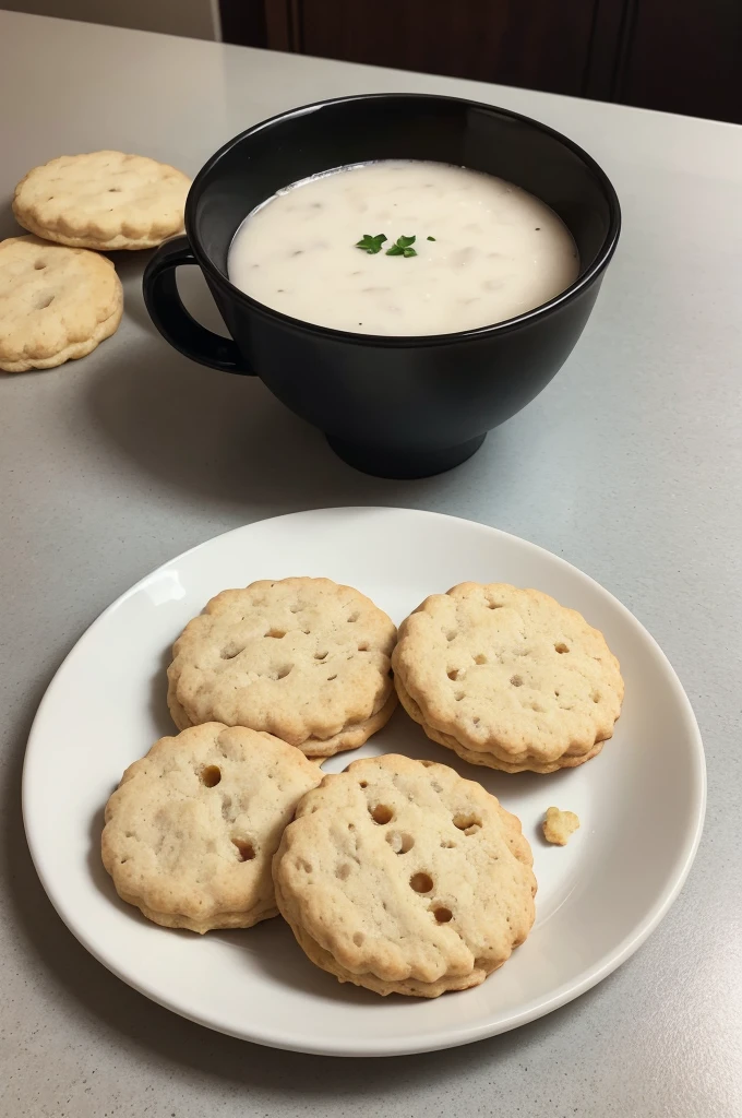 photo of a gossip with tapioca biscuits on a plate