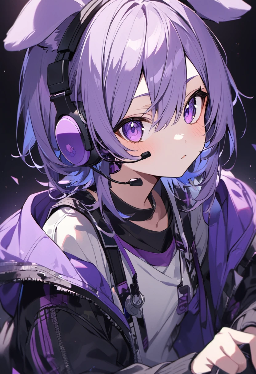 Keito。Purple Eyes。earphone。Dog Ears