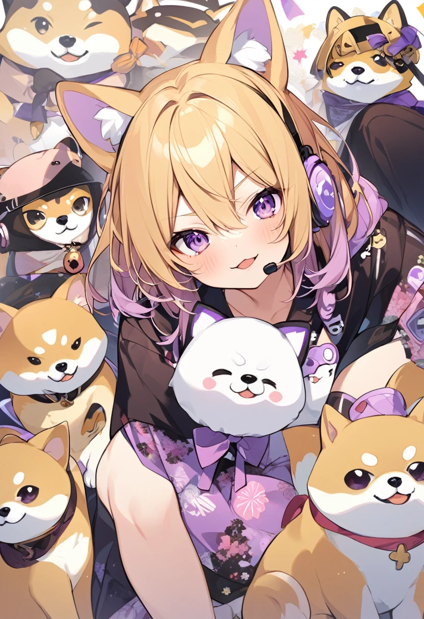 Keito。Purple Eyes。earphone。Shiba Inu Ears