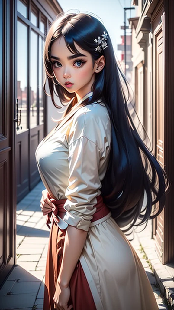 Best Quality, Masterpiece, cinematic lighting, intricate, simple background, detailed face, whole body, (describe:1.2), (pop art:1.3), line art, , , 1 girl, session, hanfu, ski style,, ,  