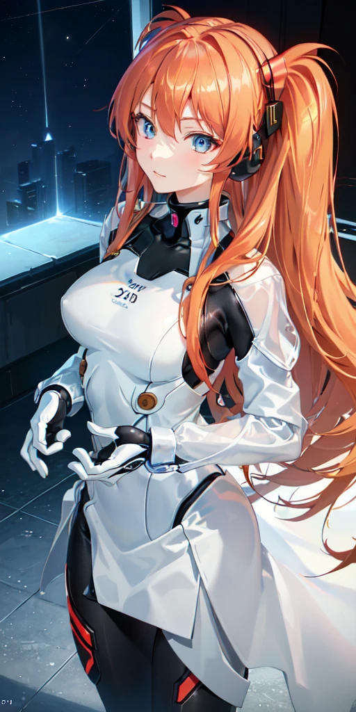 (Overhead view),dynamic angle,ultra-detailed, illustration, close-up, straight on, 1girl, 
 ((souryuu asuka langley, interface headset, red bodysuit:1.4, blonde)),Her eyes shone like dreamy stars,(glowing eyes:1.233),(beautiful and detailed eyes:1.1),(expressionless,closed mouth),(standing), 
(mechanic room with toolsand spaceship windowin a white SPACESHIP),
(night:1.2),dreamy, [[delicate fingers and hands:0.55]::0.85],(detail fingers),