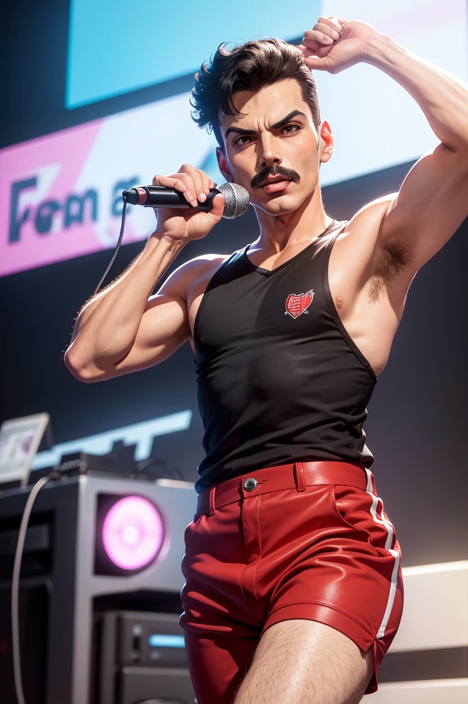 make a 3D model of A Pop Rock vinyl figure of {{{Freddie Mercury}}} style Funko Pop box, photographed on a white background, Super High ultra resolution, hyper photorealistic, 255K, super hyper, Sony A7S Ill, f/ 9.0, 1/400. sharp-focus, megapixel.