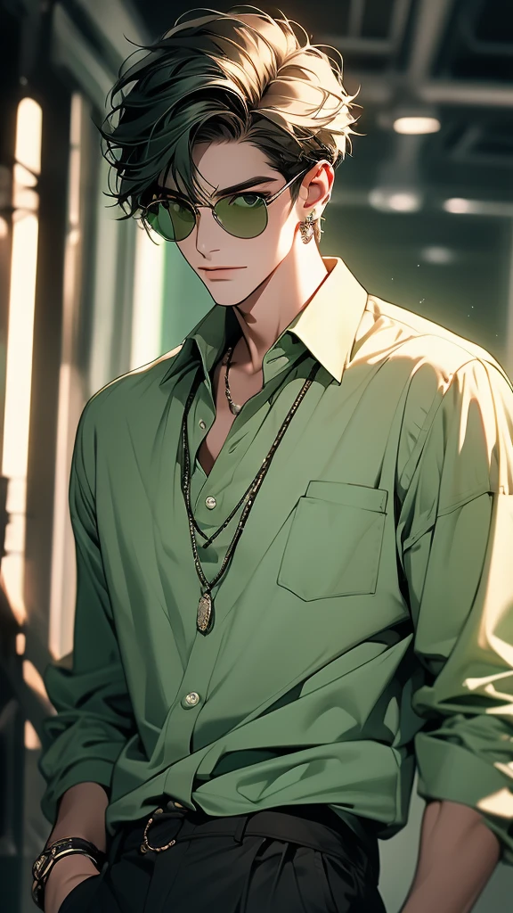 Green clothes　male