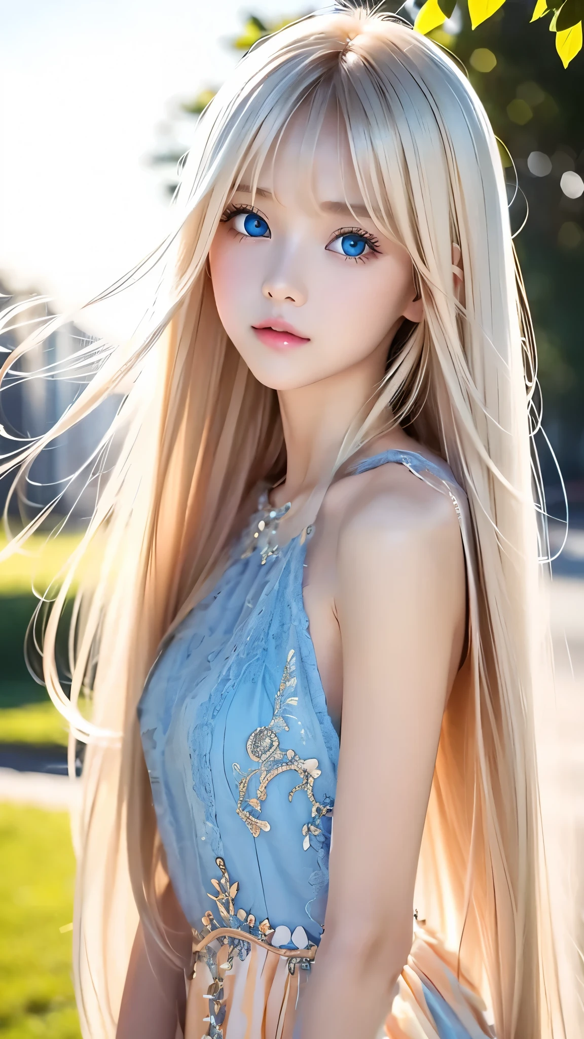 Blue Dress、Lavish decoration