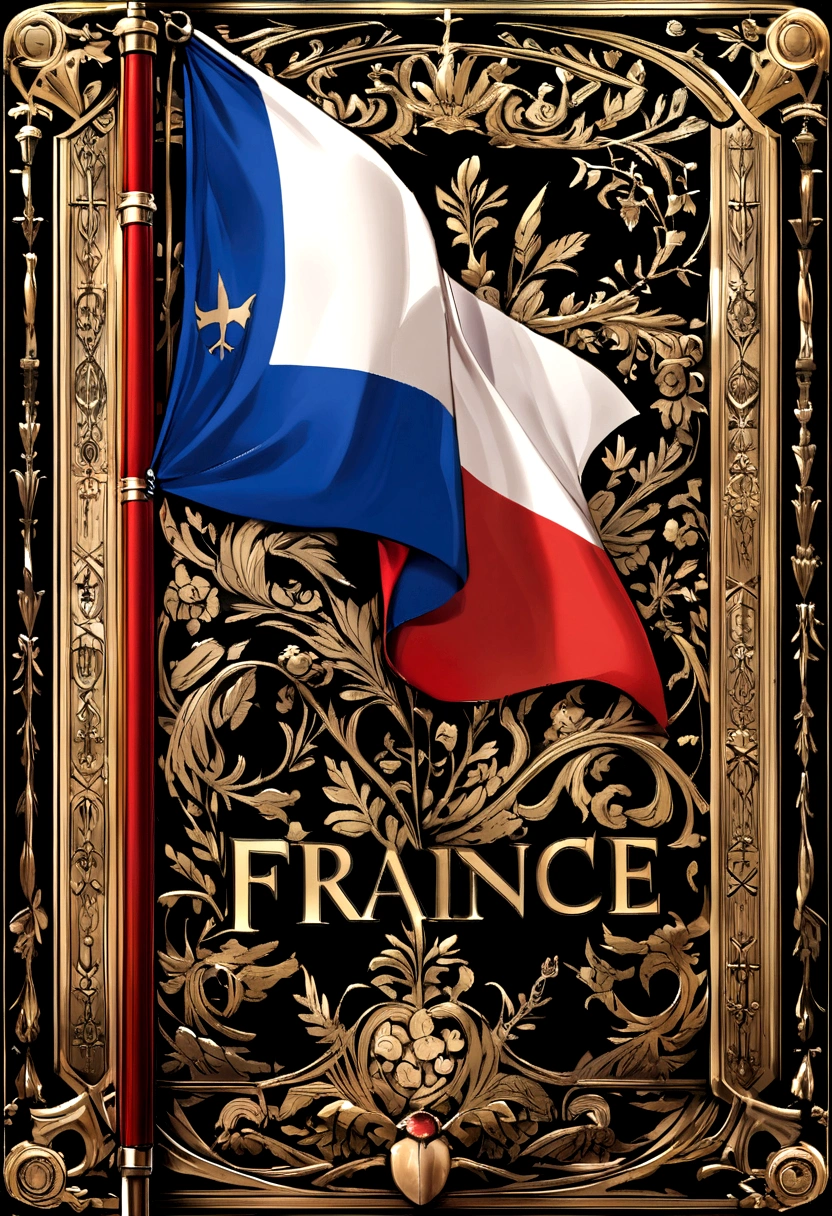 Flag of France with the inscription RN