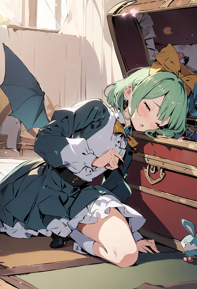 masterpiece, Highest quality, Illustration of the novel, High resolution, 18+ Adult content, Sensual, Intimate, Emotional, Passionate, romantic, sweet, Adorable, Innocent, Pure, Charmな, Charmな, Charm, mysterious, Charmな, Charmな, Immersive, Charmな, dream-like, Surreal, Imaginative, Whimsical, Artistic, Avant-garde, timeless, elegant, Sophisticated, chic, Sophisticated, personality, original, ((Cute Mimic Chest:1.3))