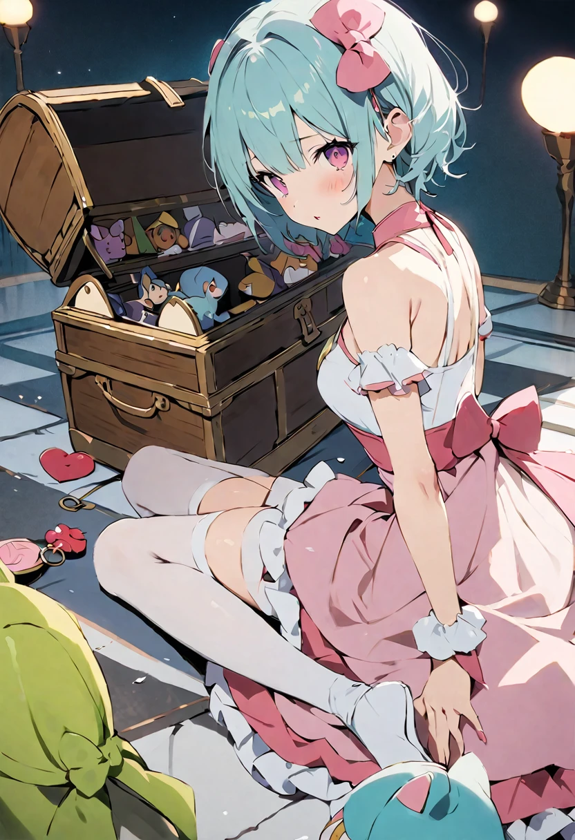 masterpiece, Highest quality, Illustration of the novel, High resolution, 18+ Adult content, Sensual, Intimate, Emotional, Passionate, romantic, sweet, Adorable, Innocent, Pure, Charmな, Charmな, Charm, mysterious, Charmな, Charmな, Immersive, Charmな, dream-like, Surreal, Imaginative, Whimsical, Artistic, Avant-garde, timeless, elegant, Sophisticated, chic, Sophisticated, personality, original, ((Cute Loli Mimic Chest:1.3))