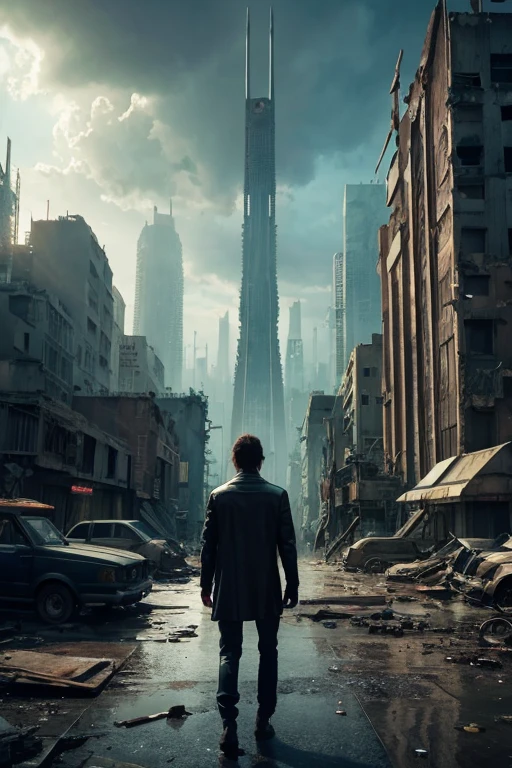 Highest quality、A ruined futuristic city、dim、Surrealism
