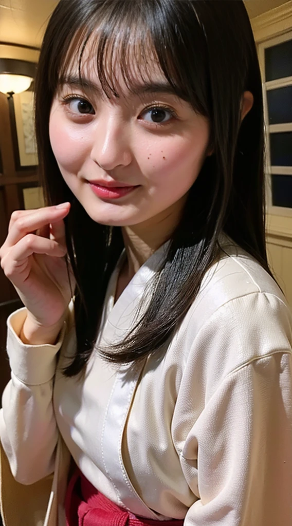 masterpiece, highest quality, 4K, Ultra-high resolution, mishoujo, Painting, Beautiful eyes and fine face, figure, Beautiful details, high resolution figure, Shine_white_particle, One girl, Small breasts、Large Breasts、High 、Japanese、Japanese Idols、A kind smile、