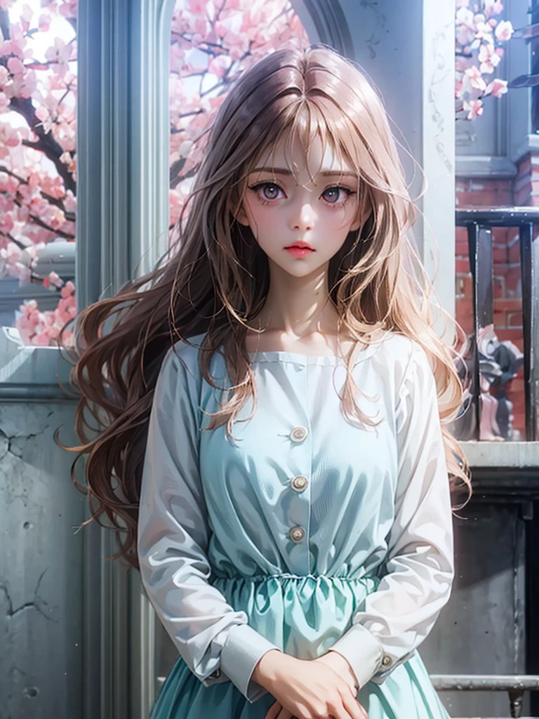 delicate Big eyes I have long hair Cute girl Pastel color clothes