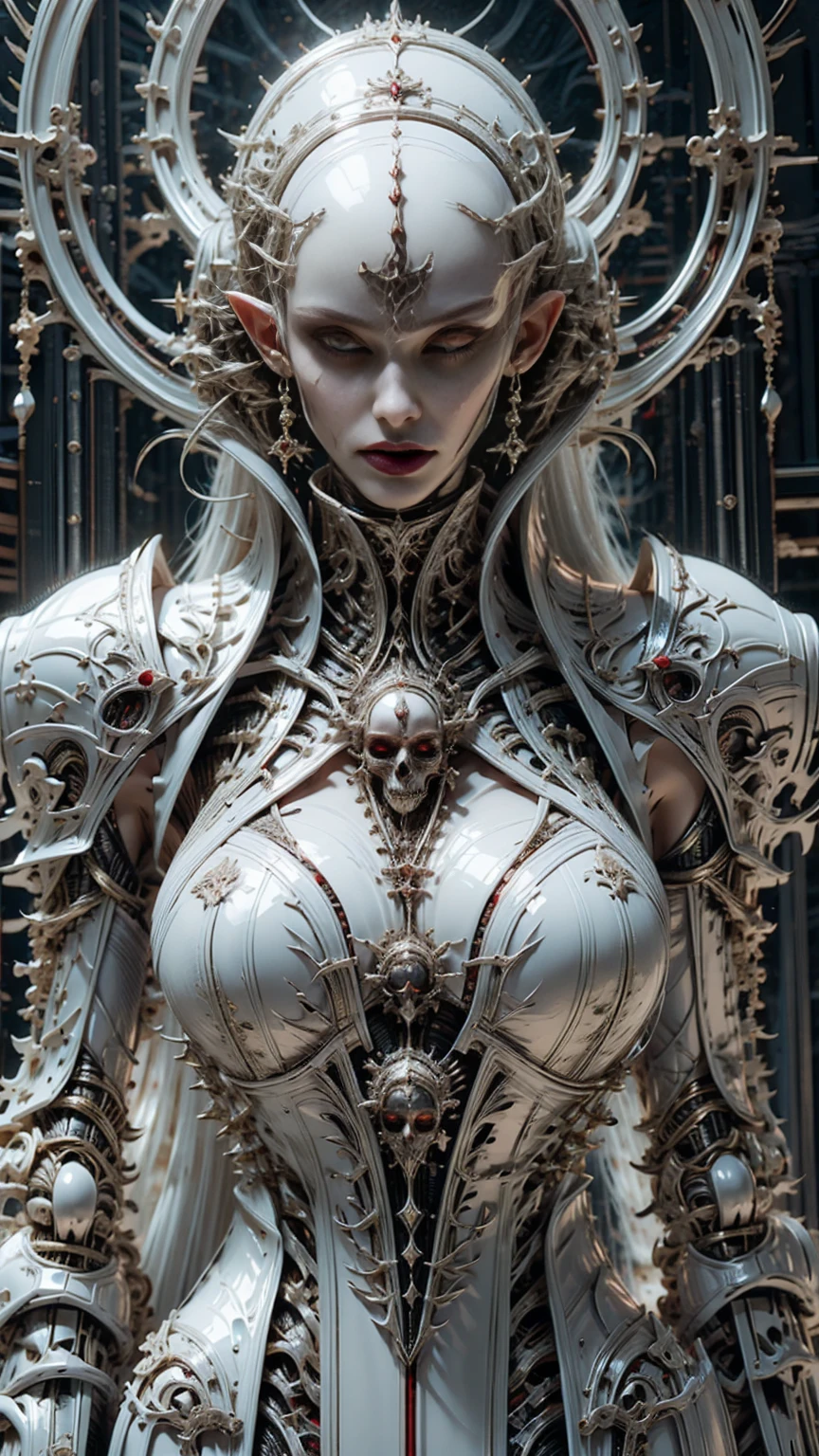 (masterpiece:1.1), (best quality:1.1), (ornate:1.1), BREAK, (horror:1.0), (esoteric:1.1), (solo:1.4), (dynamic angle:1.0), (cowboy shot:1.0), (woman:1.1),(very muscular bodybuilder girl:1.25), (huge upper body:1.25), (narrow hips:1.0), long hair, (gothic intricate vampiric armor:1.25), ((full body front view)), (gauntlets:1.0), (shoulder armor:1.1), ((tarot style frame:1.25)), (glowing red eyes:1.25)