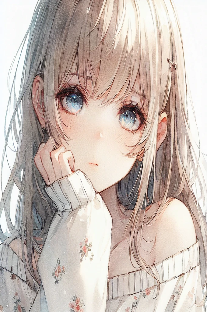 Official art using high quality hand-drawn watercolor sketch techniques. (Highest quality,4K,8K,High resolution,masterpiece:1.2),Super detailed,Beautiful detailed gray eyes,girl with beautiful eyes, everyone, Beautiful Anime Girls, Cute Anime Girl, Smooth anime art, Anime Style, Elegant colors, Soft lighting, Delicate and beautiful wet eyes, Very coquettish, (Beautiful big breasts:1.2), (The right move:1.2),