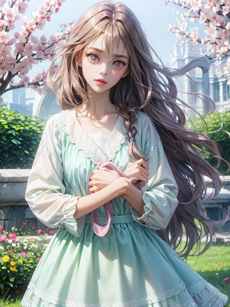 delicate Big eyes I have long hair Cute girl Pastel color clothes