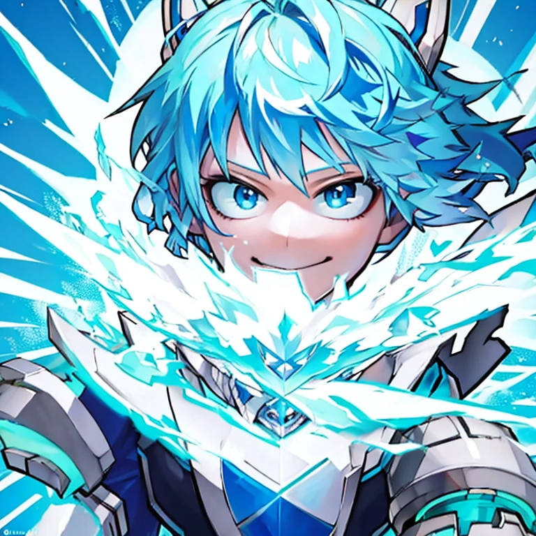 masterpiece Ultra-clear Ultra delicate Light blue hair Bright smile juvenile