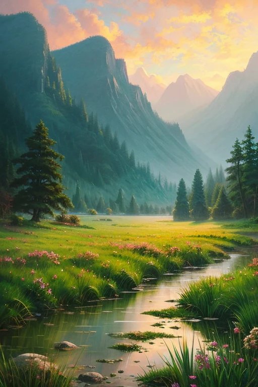 Highest quality、Landscape painting、Rainy landscape