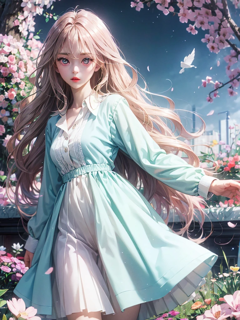 delicate Big eyes I have long hair Cute girl Pastel color clothes