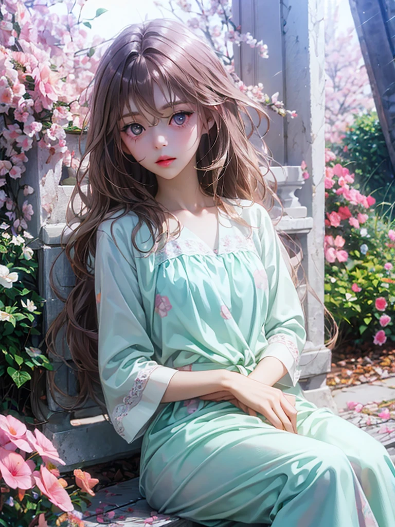 delicate Big eyes I have long hair Cute girl Pastel color clothes