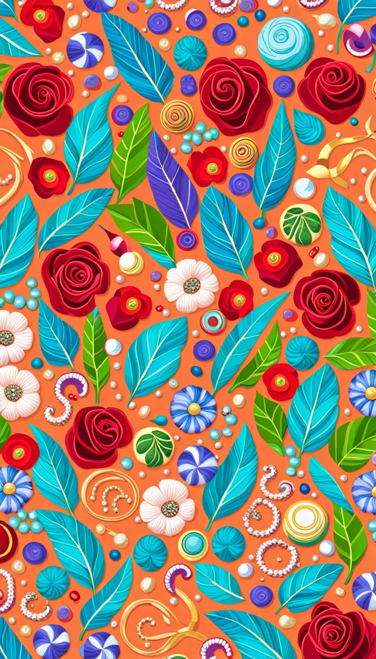 Seas of ((Colorful FEATHER)) (ALOT OF CANDY) In the (BLUE BACKGROUND) — ocean breeze, sun-bleached driftwood, and a touch of salty sea air. ((GOLDEN stars)) colorful BERRIES, ((WHITE PEARLS)) jewels, ((COLORFUL butterfly)), ((GREEN LEAFY FLORA)), (strawberry), BLUE rose, cherry || (embroidery) seamless pattern, fruit, butterfly, diamond, pearls, Best quality, masterpiece, ultra high res, (photo realistic:1.4), surrealism, dream-like, ((abstract art)), vector arts, ((ROSE JEWEL)) a close up of a CANDY pattern, CANDY wallpaper, ornate CANDY, CANDY pattern, CANDY explosion, CANDY! intricate, CANDY JEWELs colorful, chinoiserie pattern, VECTOR wallpaper, CANDY renewal, with colorful JEWELs and plants, CANDY dream, garden JEWELs pattern, CANDY patterned skin, CANDY design, CANDY motives, boho CANDY vines, (8k, RAW photo, best quality, masterpiece:1.2, Sharp image, vector)