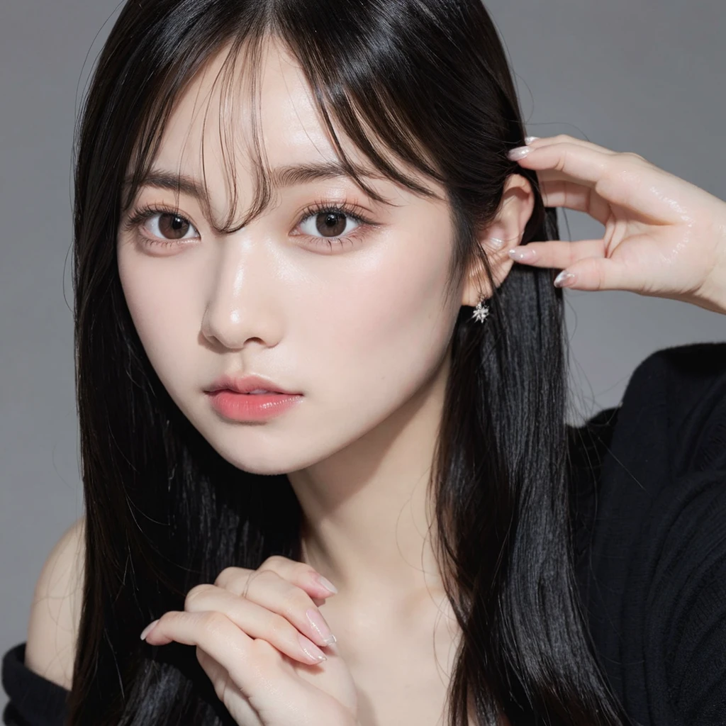 beautiful girl、double eyelid、Big、Black Hair、Long Hair、Fair skin、delicate