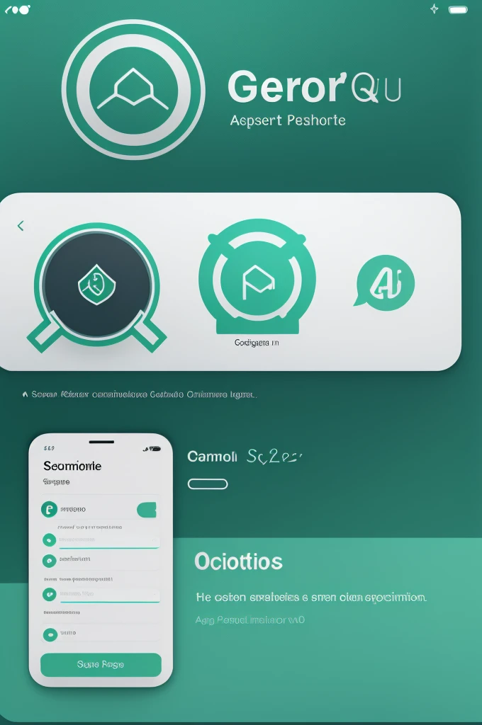 Create an aqua green logo for a school organization app in Portuguese.