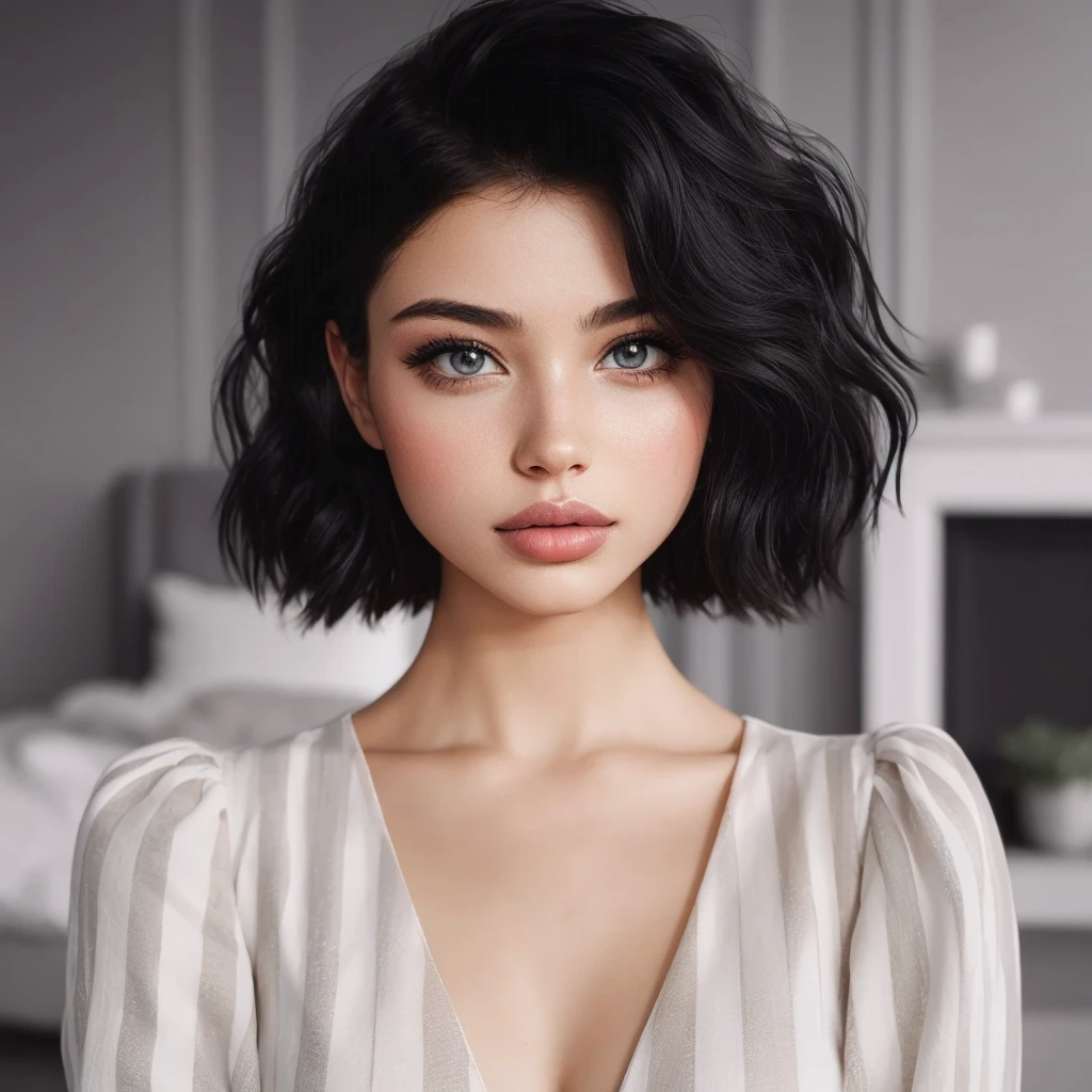 Beautiful girl with big lips