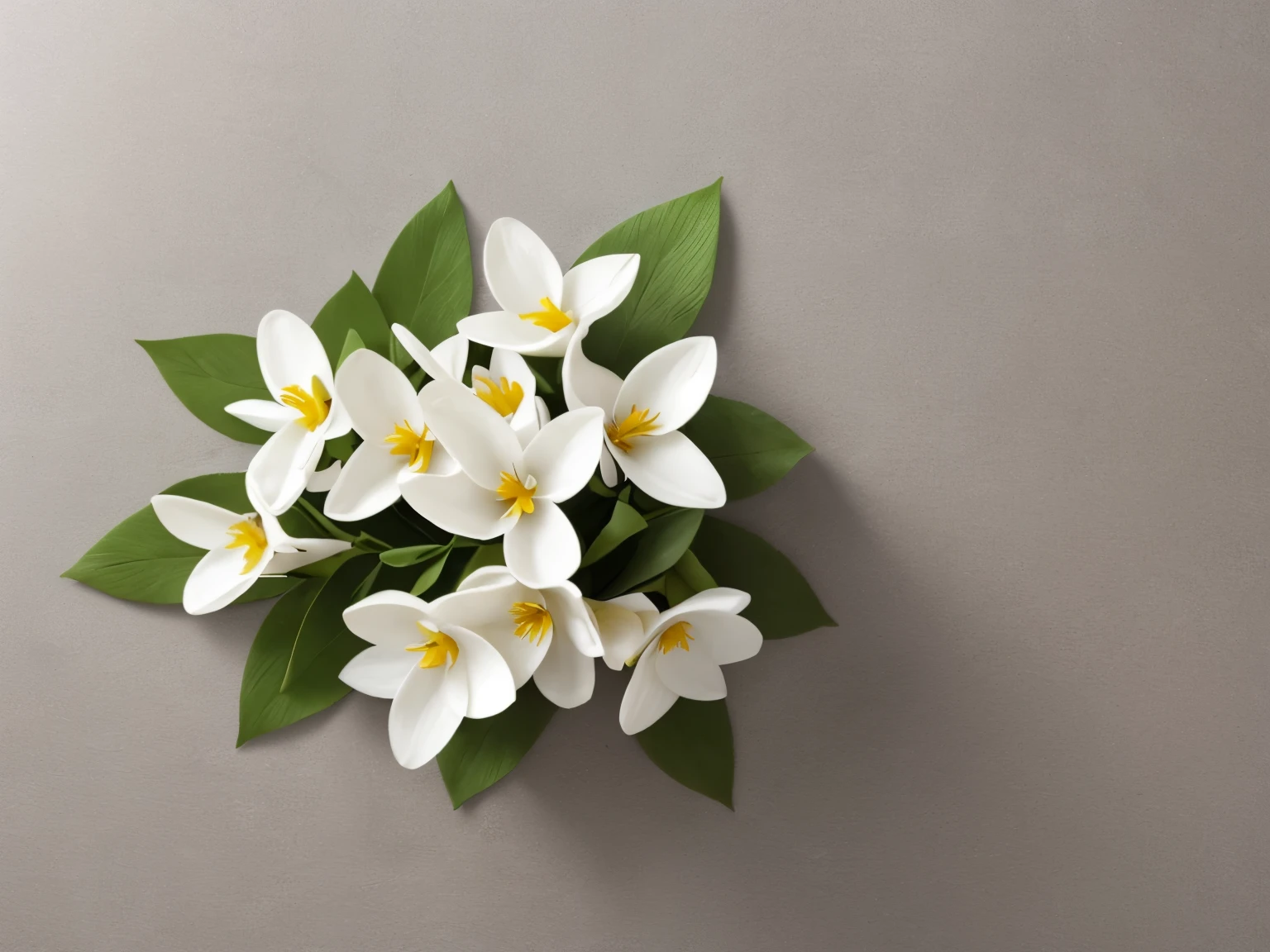 Pure white jasmine flowers on a blurred background